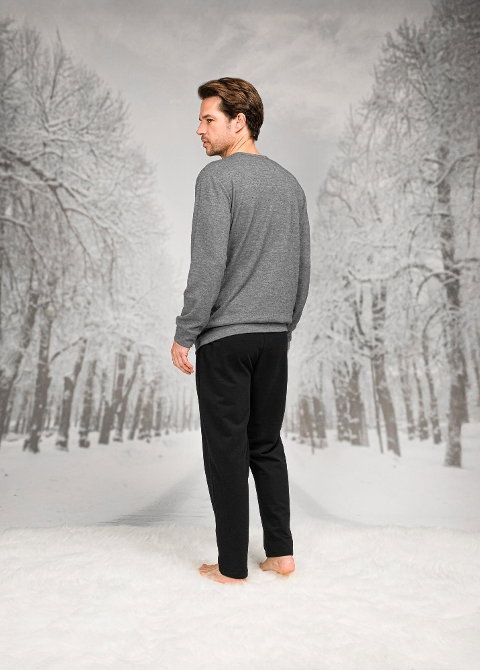 Uzun Kollu Cepli Pamuklu Erkek Pijama Takımı Doreanse 26K4595 - 2