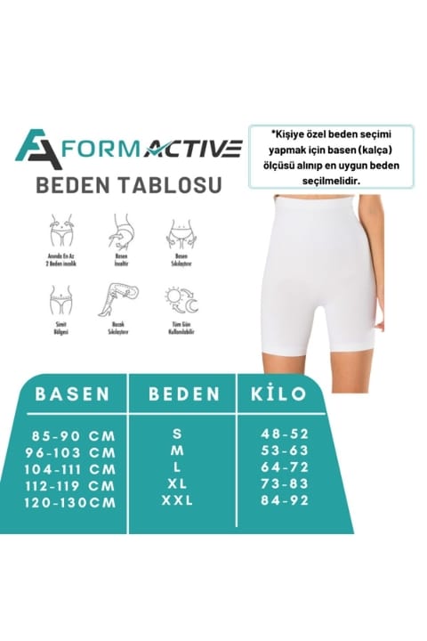 Dikişsiz Yüksek Bel Toparlayıcı Korse FormActive 1010 - Beyaz