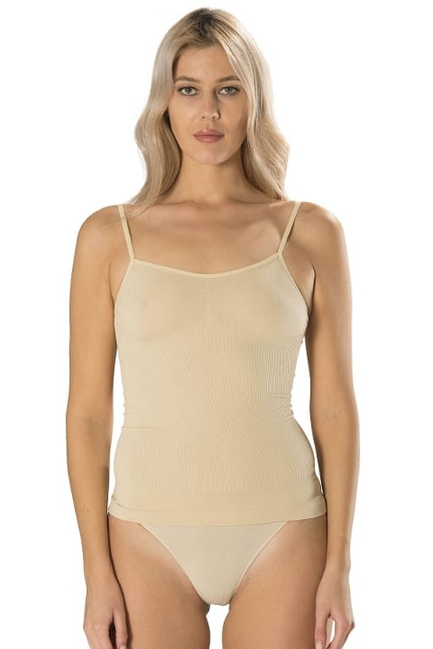 Vücuda Oturan İp Askılı Nefes Alan Atlet FormActive 2010 - Ten