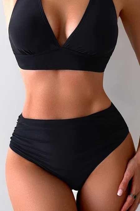 Yandan Büzgülü Bikini Altı Angelsin MS 43008 - Siyah