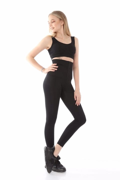 Yüksek Bel Agraflı Sıkılaştırıcı Korse Tayt FormActive 1452 - Siyah