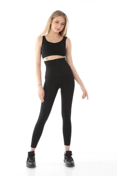 Yüksek Bel Agraflı Sıkılaştırıcı Korse Tayt FormActive 1452 - Siyah
