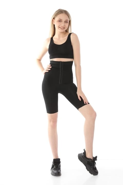 Yüksek Bel Kompresyon Korse Tayt FormActive 1022 - Siyah