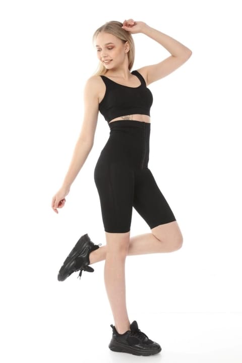 Yüksek Bel Kompresyon Korse Tayt FormActive 1022 - Siyah