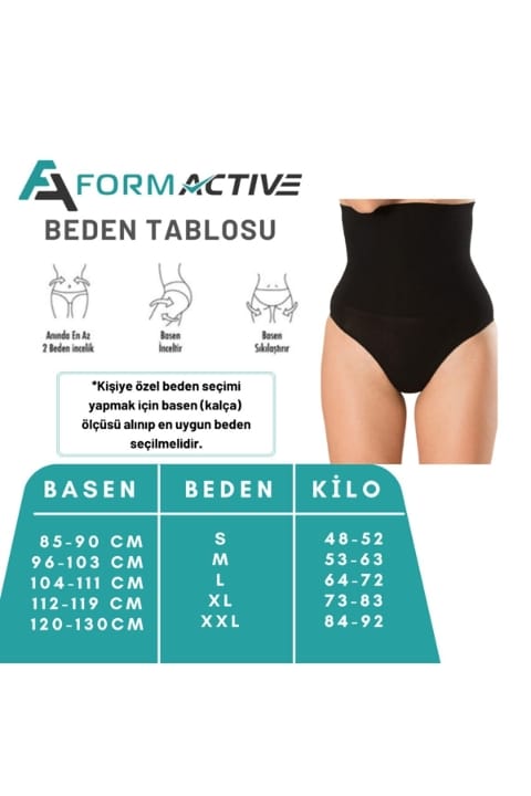 Yüksek Bel Dikişsiz Korse Kadın FormActive 1030 - Siyah