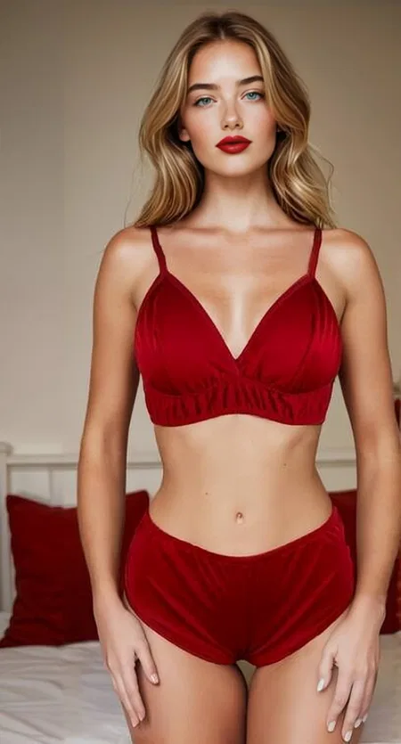 Yüksek Bel Şortlu Bralet Takım Venlisa 1700 - Kırmızı