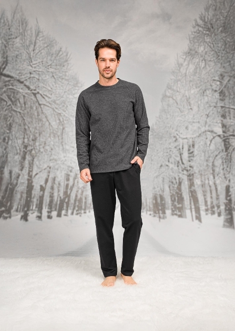 Pamuklu Cepli Uzun Kollu Erkek Pijama Takımı Doreanse 26K4597