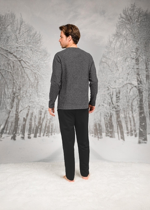 Pamuklu Cepli Uzun Kollu Erkek Pijama Takımı Doreanse 26K4597 - 2