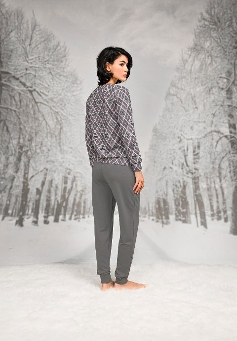 Pamuklu Desenli T-shirt Cepli Pantolon Takım Doreanse 26K4100 - 2