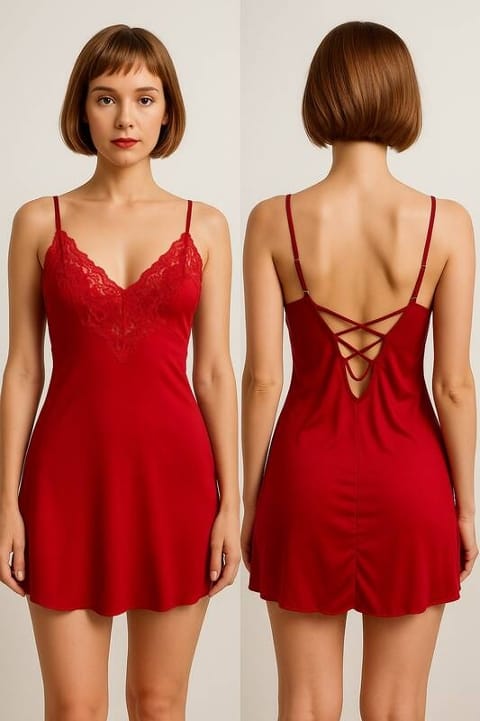 Dantel İşlemeli Tek Parça Body Venlisa 2104 - Kırmızı