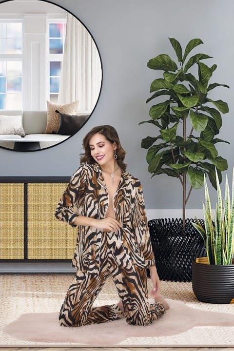 Zebra Desenli Uzun Kollu Pijama Takımı İzabel 4002 - 2