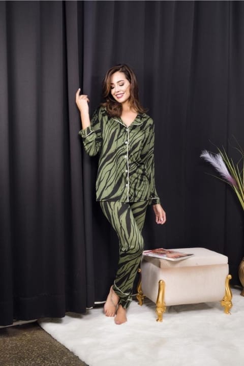 Zebra Desenli Lila Kadın Pijama Takımı İzabel 4007