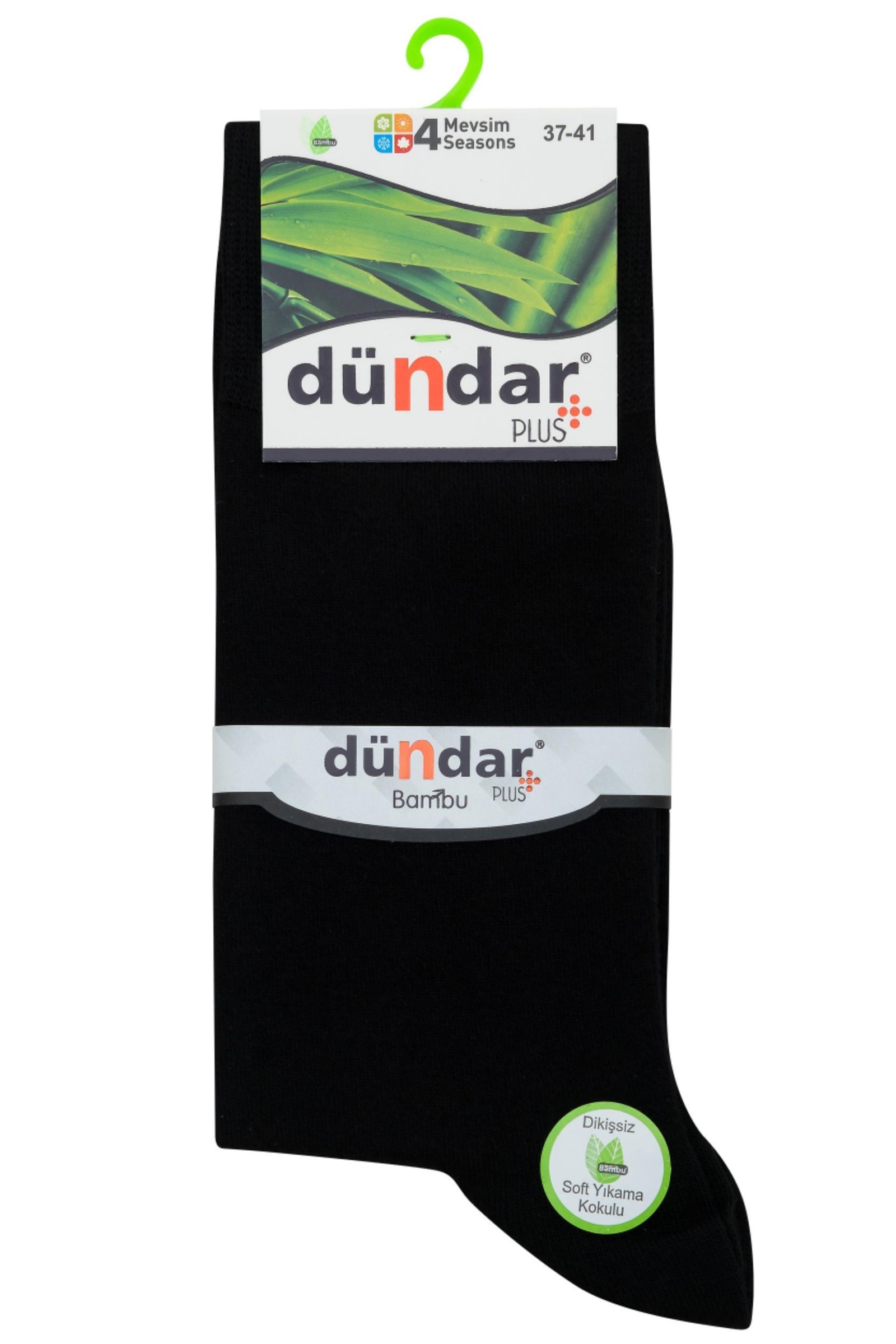 4 Mevsim 12'li Erkek Bambu Çorap 37-41 Dündar 4780 - Siyah