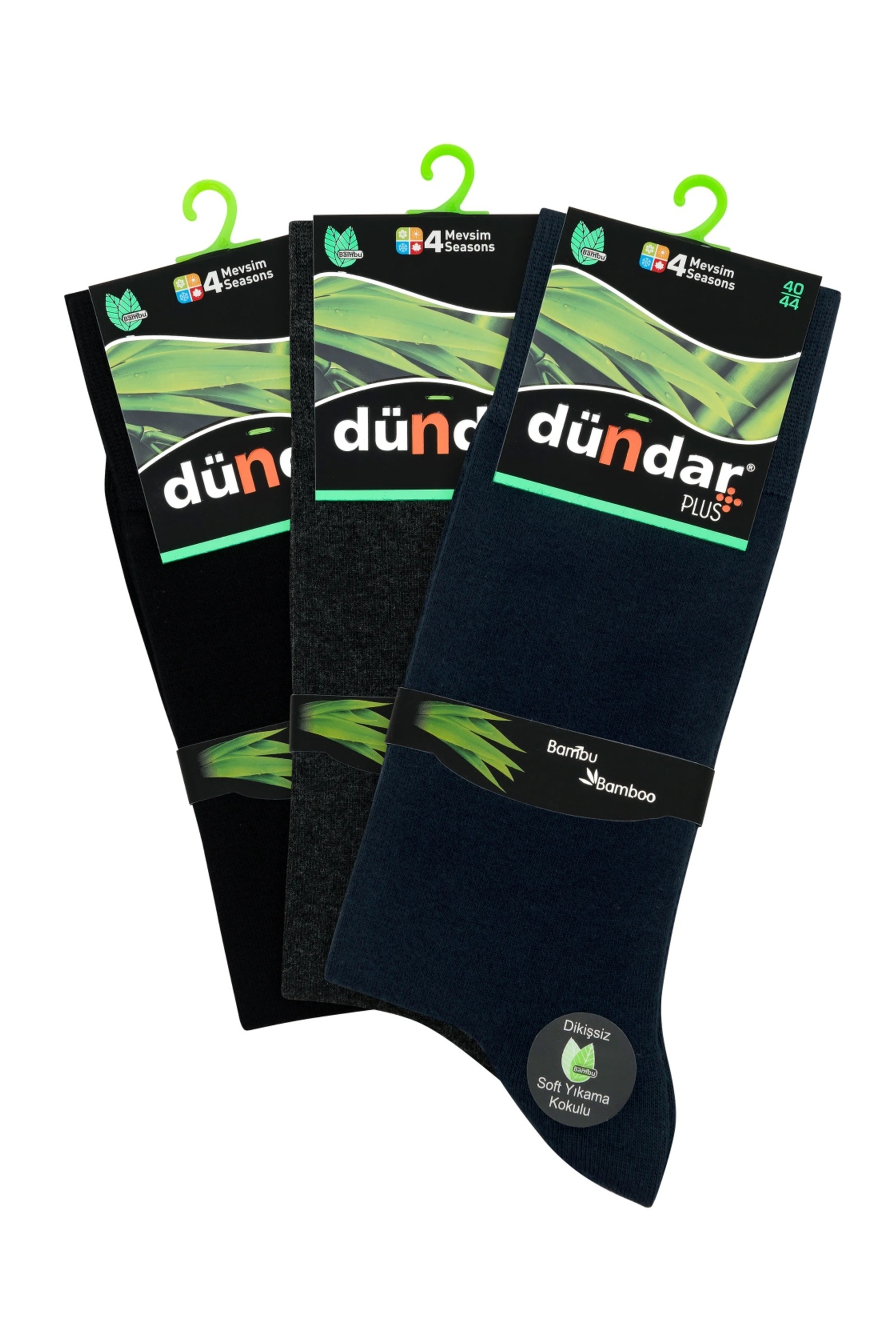 4 Mevsim 12'li Erkek Bambu Çorap 40-44 Dündar 5602_1 - Asorti