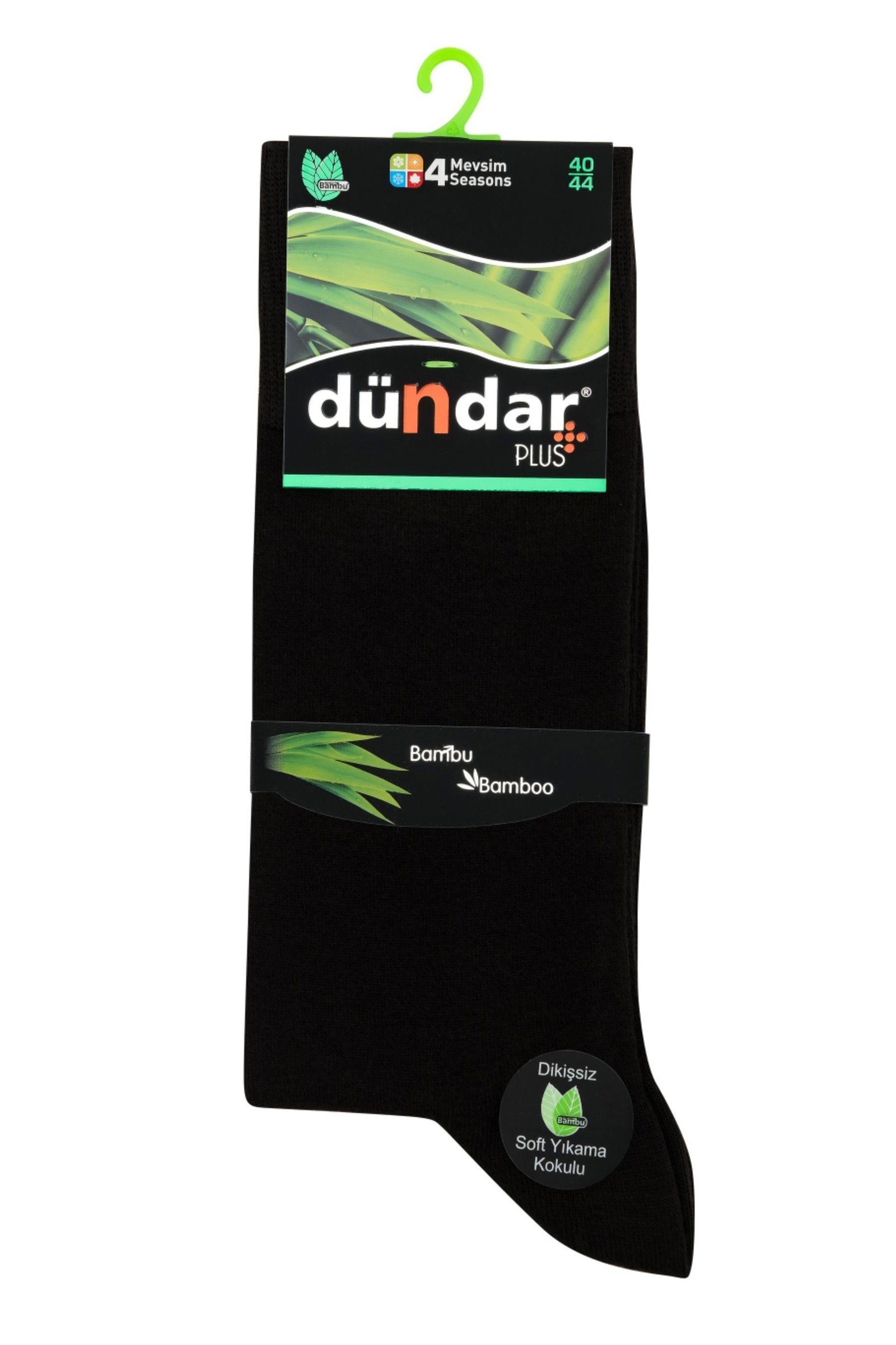 4 Mevsim 12'li Erkek Bambu Çorap 40-44 Dündar 5602 - Siyah