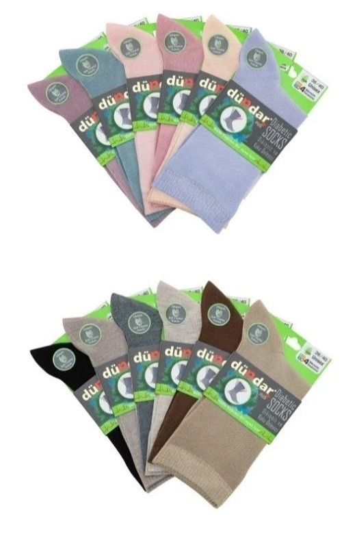 4 Mevsim 12'li Kadın Bambu Diyabetik Çorap 36-40 Dündar 6999_2 - Asorti