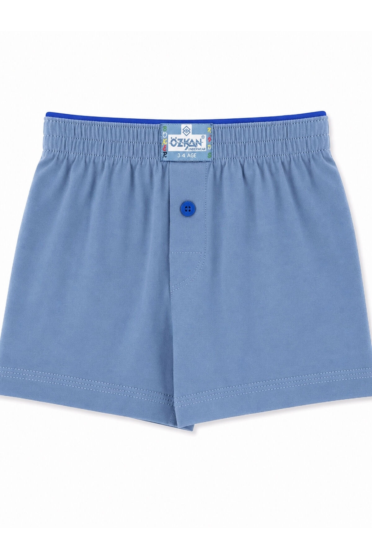 5'li Paket Erkek Çocuk %100 Pamuklu Premium Kumaş Rahat Klasik Kesim Süprem Penye Boxer Şort Külot Özkan 31223 - Turkuaz