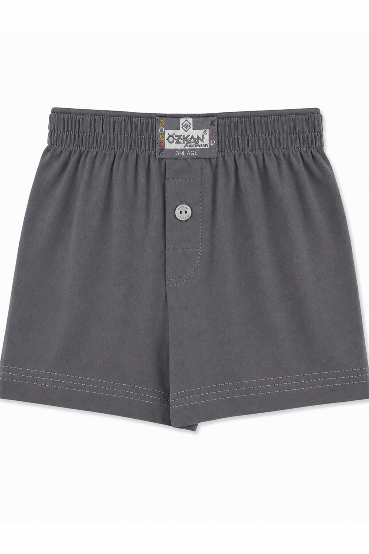 5'li Paket Erkek Çocuk %100 Pamuklu Premium Kumaş Rahat Klasik Kesim Süprem Penye Boxer Şort Külot Özkan 31223 - Gri Melanj