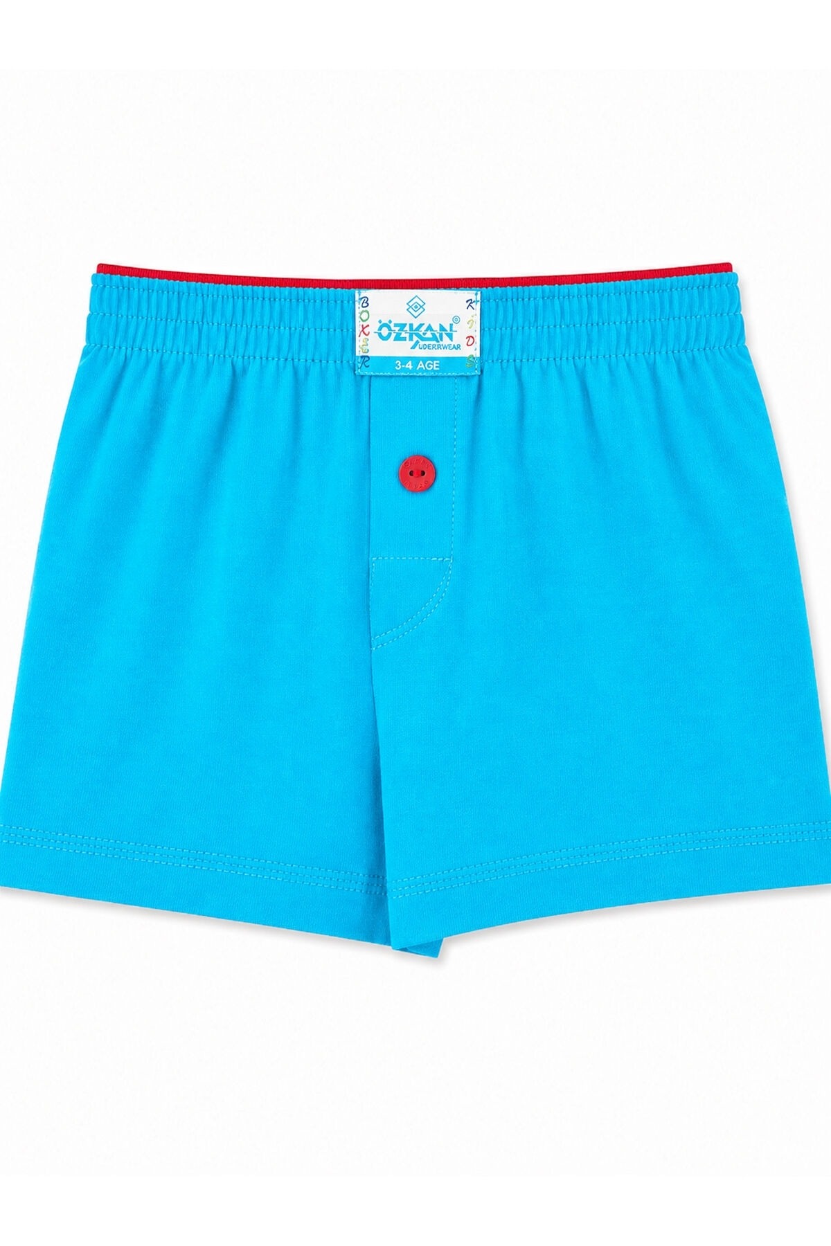 5'li Paket Erkek Çocuk %100 Pamuklu Premium Kumaş Rahat Klasik Kesim Süprem Penye Boxer Şort Külot Özkan 31223 - Mavi