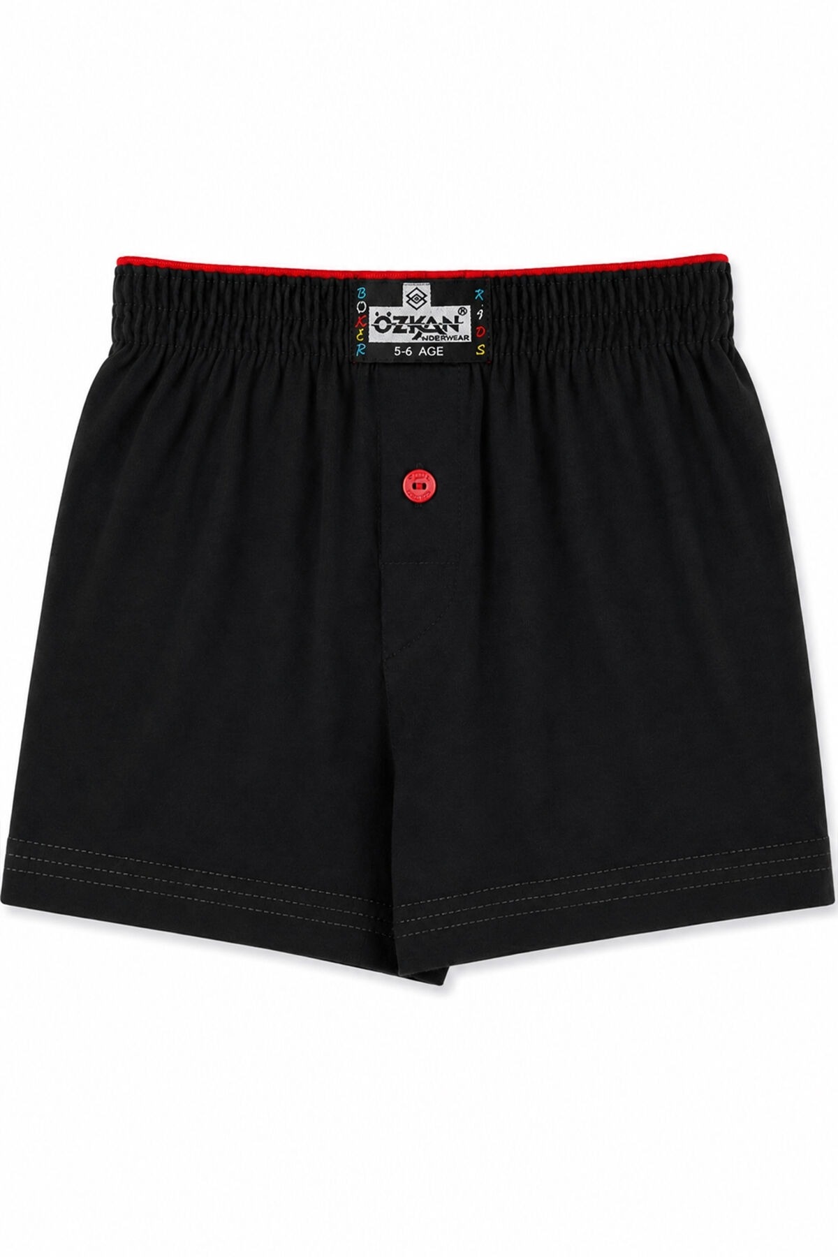 5'li Paket Erkek Çocuk %100 Pamuklu Premium Kumaş Rahat Klasik Kesim Süprem Penye Boxer Şort Külot Özkan 31223 - Siyah