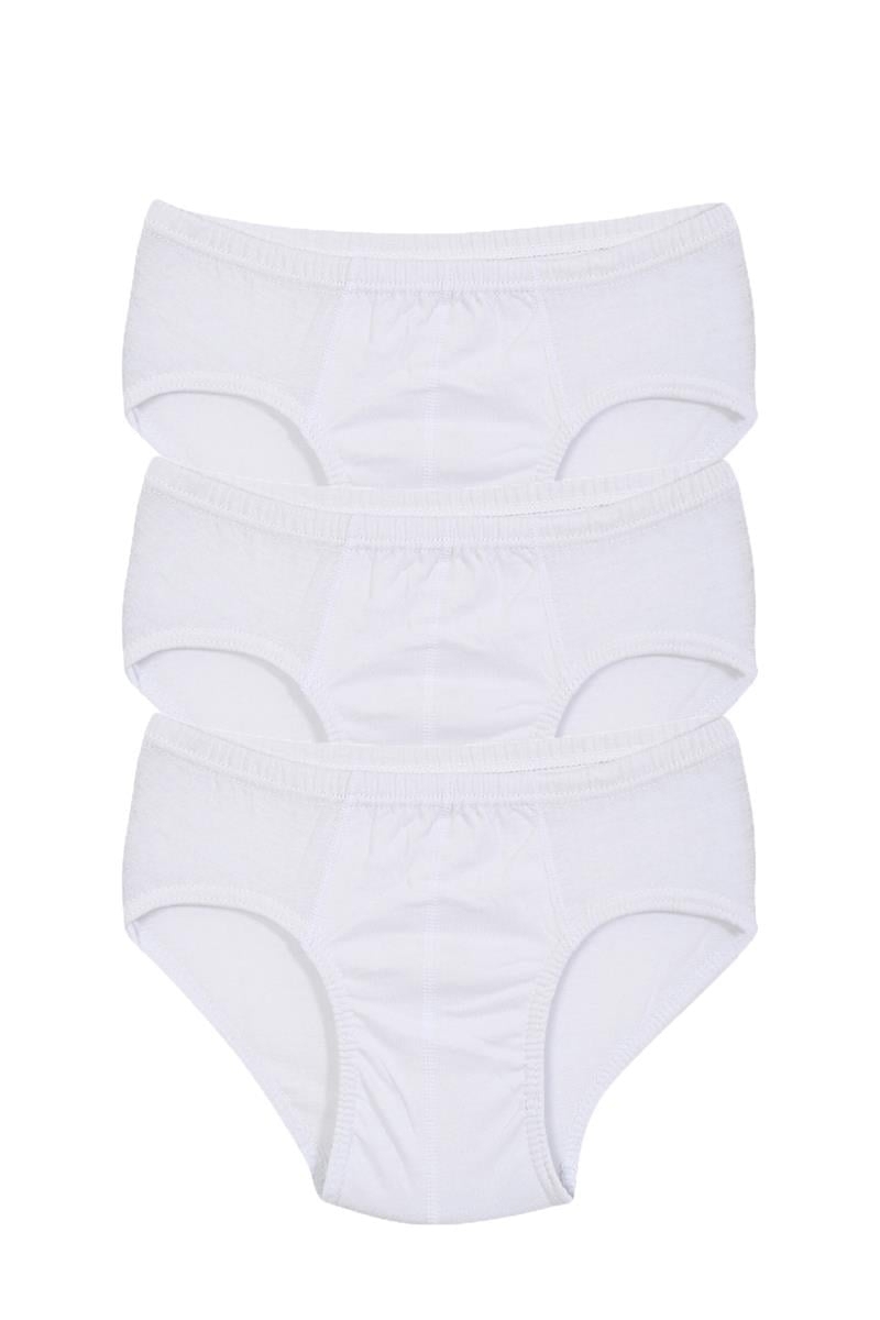 Akbeniz Erkek Çocuk 3'lü Beyaz Külot C002 - Beyaz