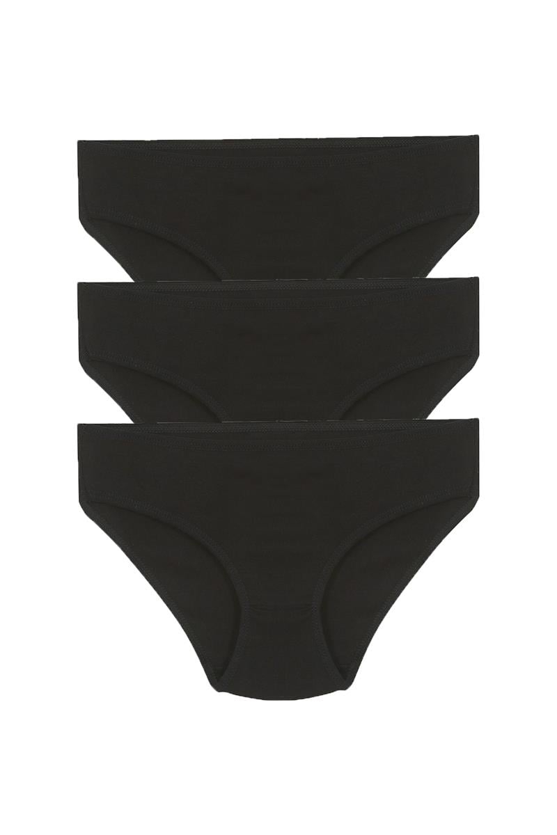 Akbeniz Kız Çocuk 3'lü Siyah Külot - Siyah