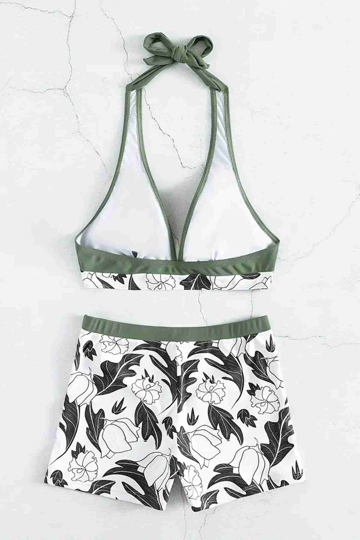 Baskılı Bikini Üstü (Çıkartılabilir Kaplı) Angelsin MS43899 - Çok Renkli