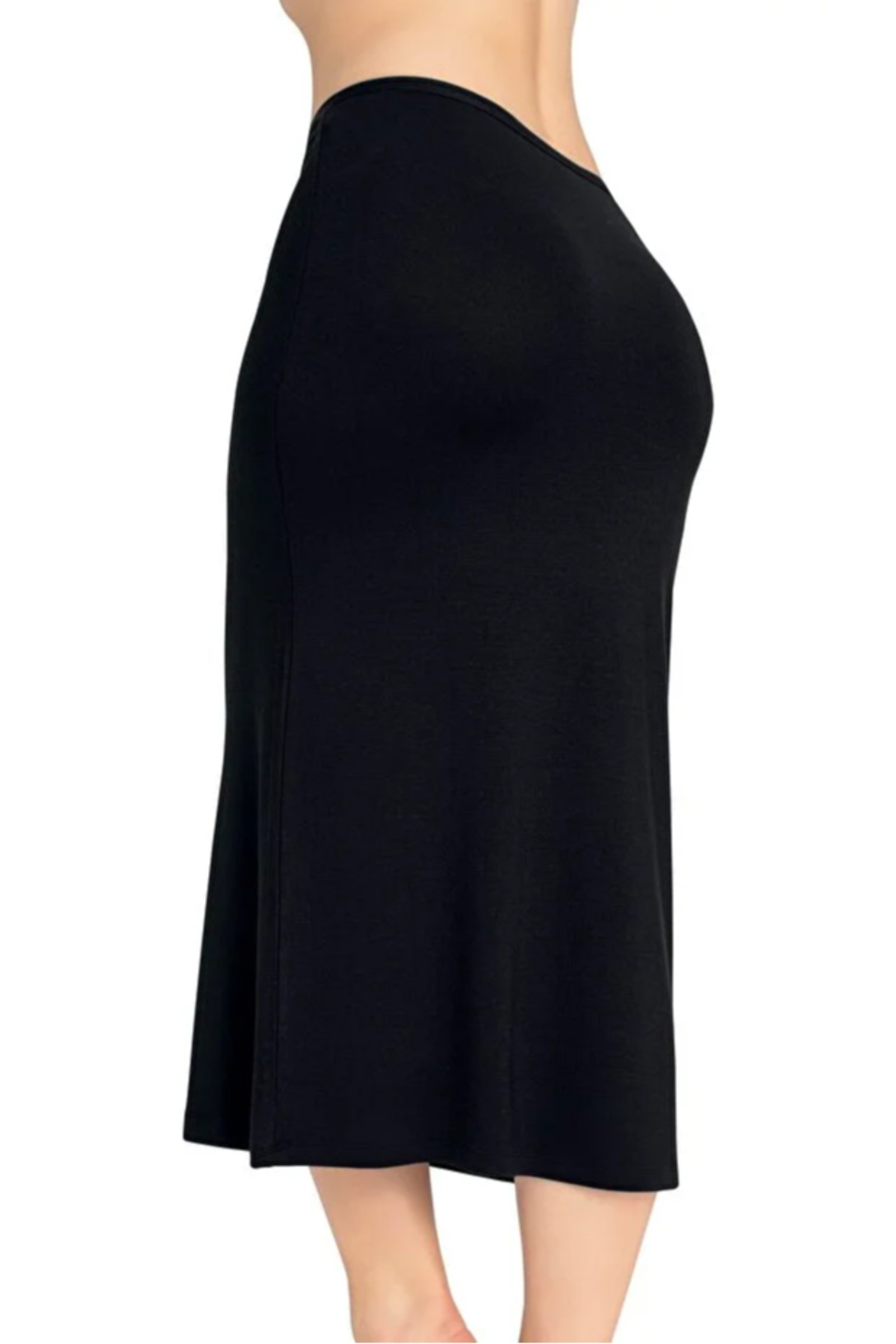 Bambu Maxi Uzun Jüpon Q-En 303 - Siyah