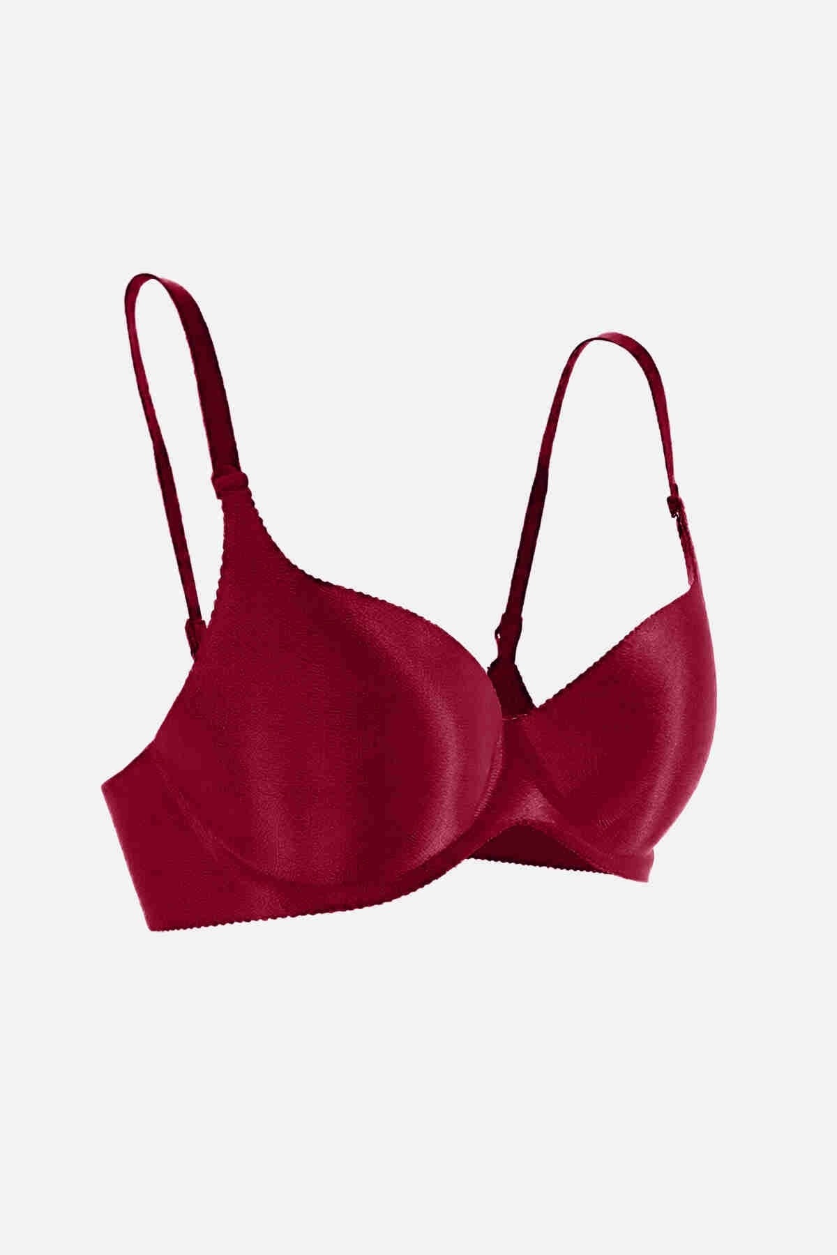 Bordo Dikişsiz Balensiz Lazer Kesim izbırakmaz Görünmez Push Up Sütyen Merry See ZK1000-Bordo - Bordo