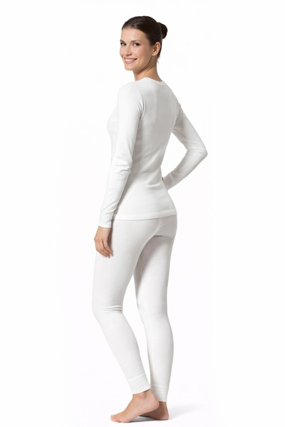 Viloft Polyester Elastan Uzun Termal Üst Çift Kaplan 1012 - Beyaz