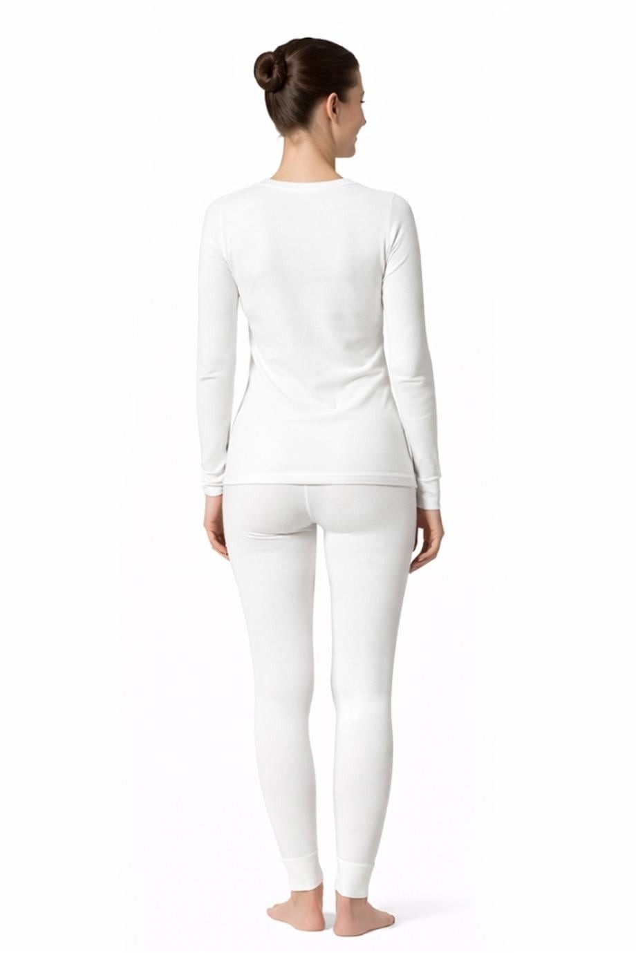Viloft Polyester Elastan Uzun Termal Üst Çift Kaplan 1012 - Beyaz