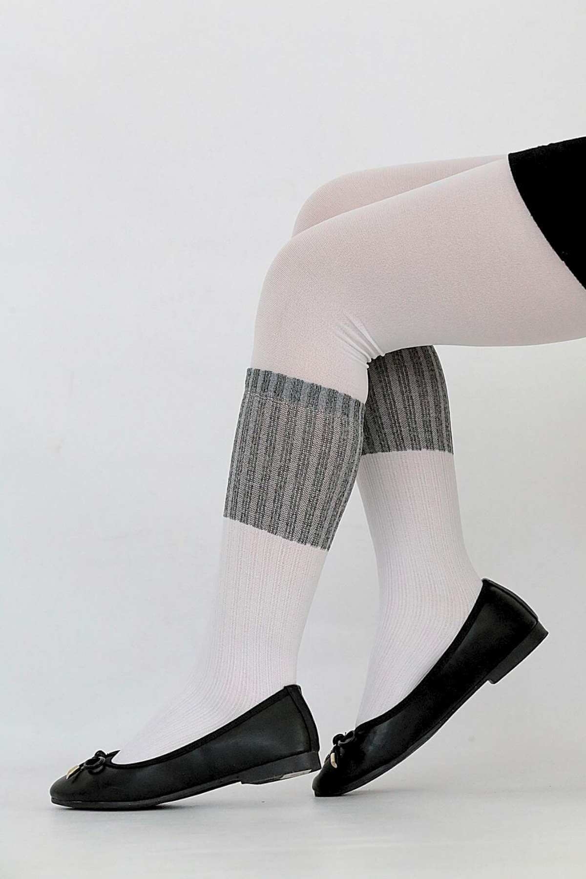 Kaydırmaz Tabanlı Pamuklu Çocuk Külotlu Çorap Daymod 2121031 - Beyaz