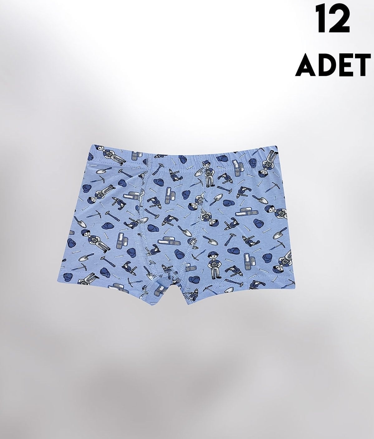Desen Baskılı Penye Erkek Çocuk Boxer 12'li Kota 1013 - Asorti