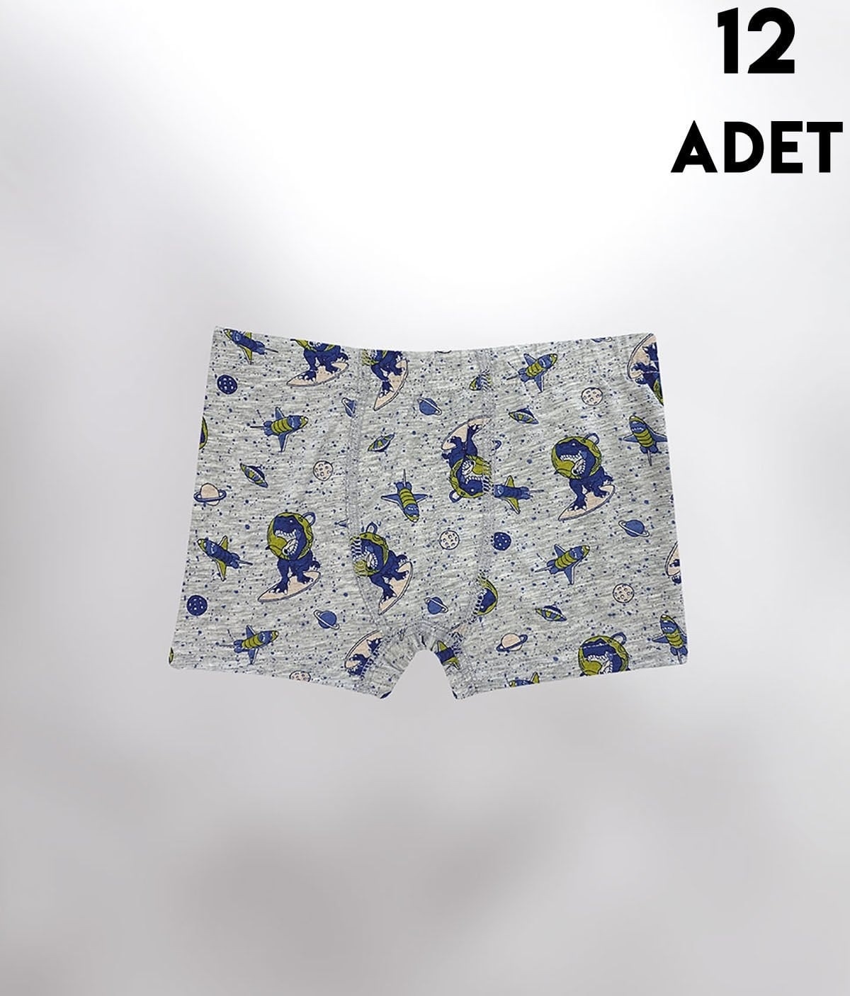 Desen Baskılı Penye Erkek Çocuk Boxer 12'li Kota 1013 - Asorti
