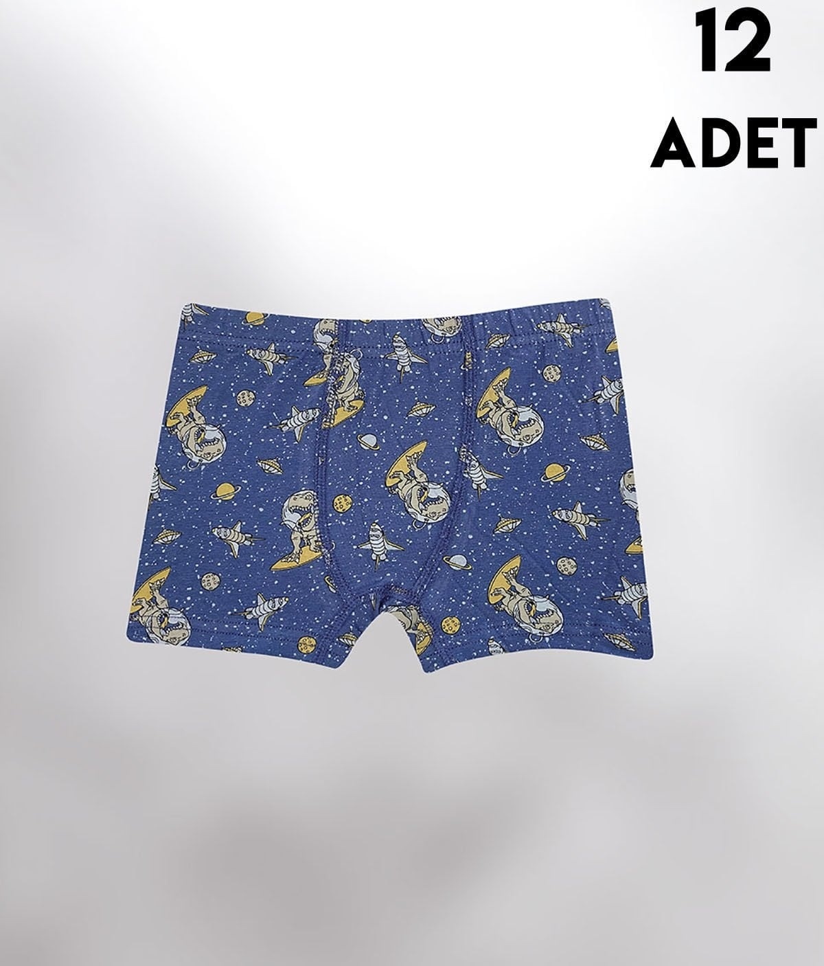 Desen Baskılı Penye Erkek Çocuk Boxer 12'li Kota 1013 - Asorti