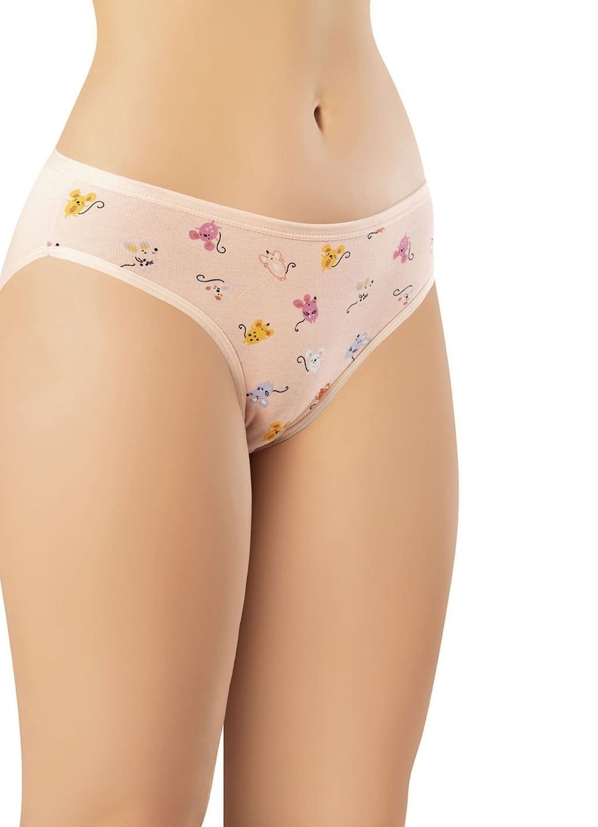 Yüksek Bel Destekli Desenli Kadın Bikini Slip Külot Kota 5004 - Asorti