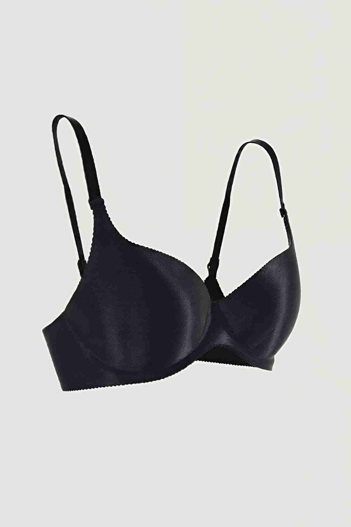 Dikişsiz Balensiz Lazer Kesim İz Bırakmaz Görünmez Push Up Sütyen Siyah Merry See ZK1000-Siyah - Siyah