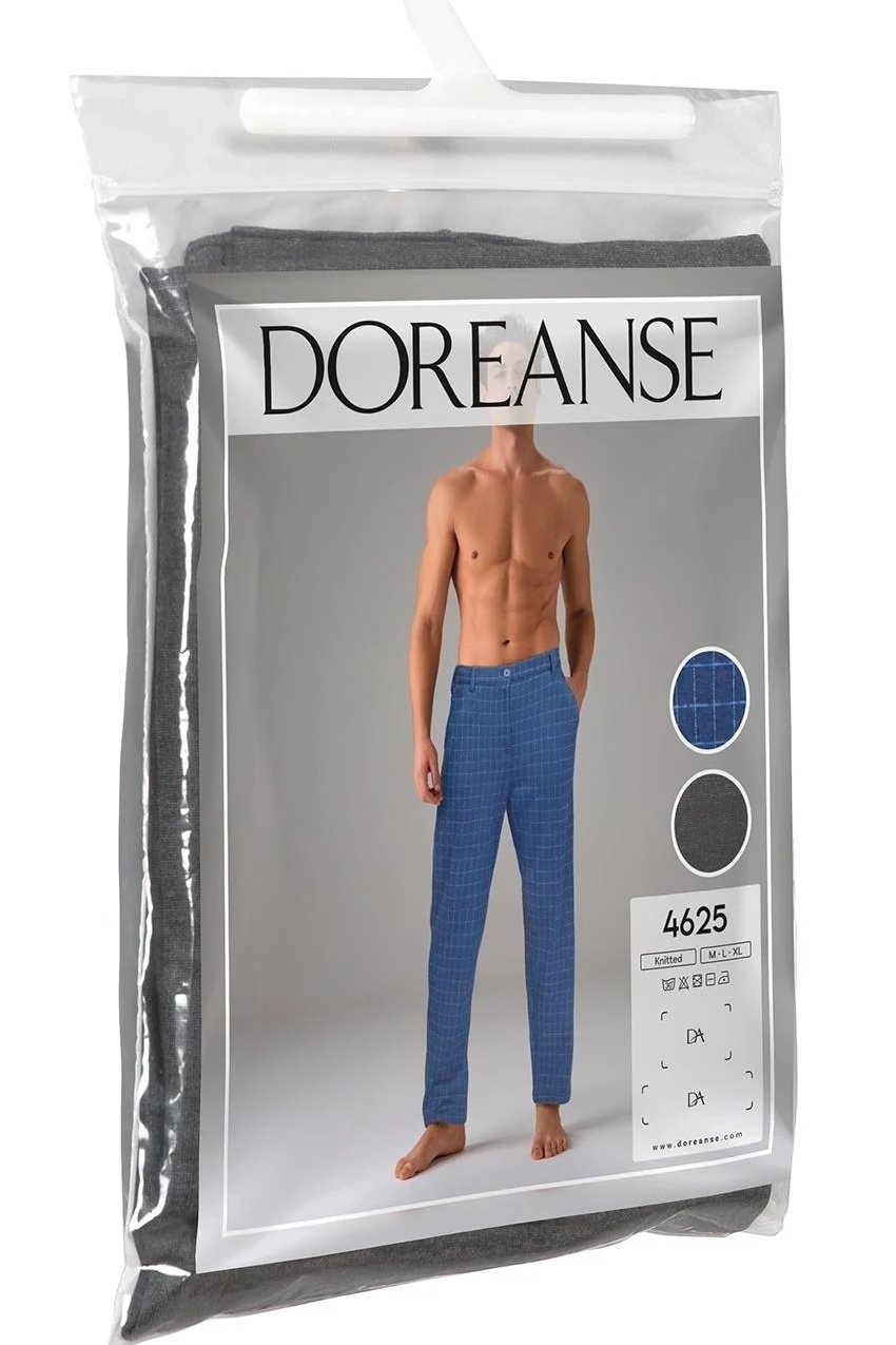 Ekose Dokulu Cepli Erkek Ev Pantolonu Doreanse 4625 - Lacivert