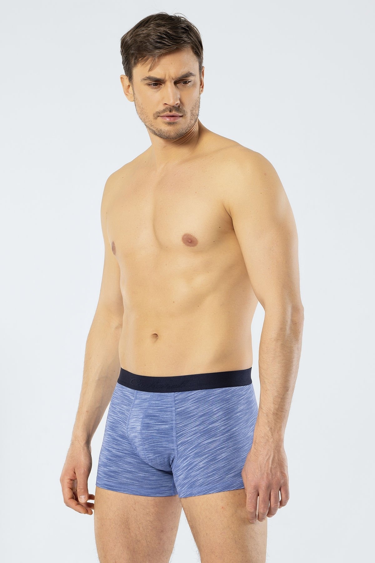 Pamuklu Elastan Erkek Boxer Cacharel 1324 - 2'li paket (lacivert & mavi)