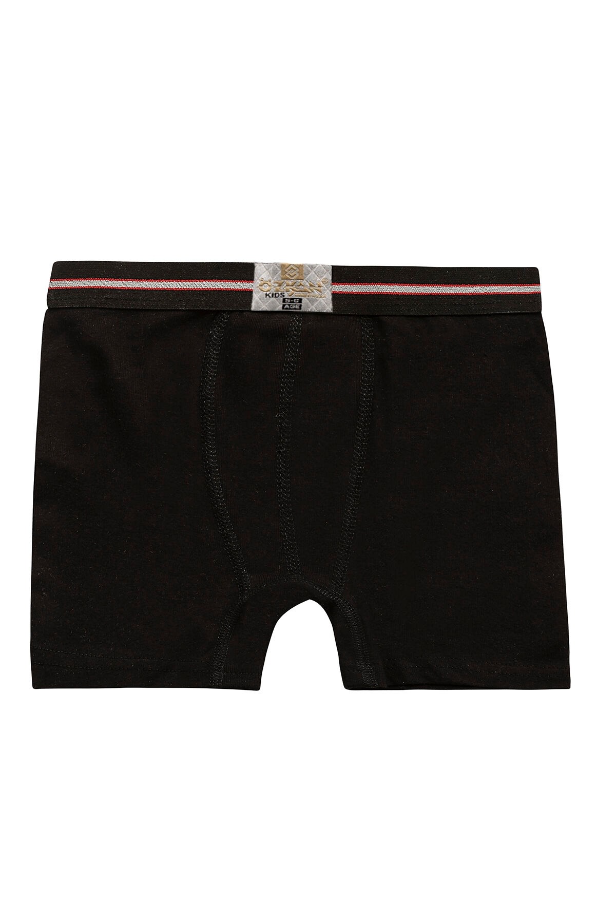 Erkek Çocuk %100 Pamuklu Esnek Yumuşak Boxer Şort 10'lu Paket Özkan 0711 - Siyah