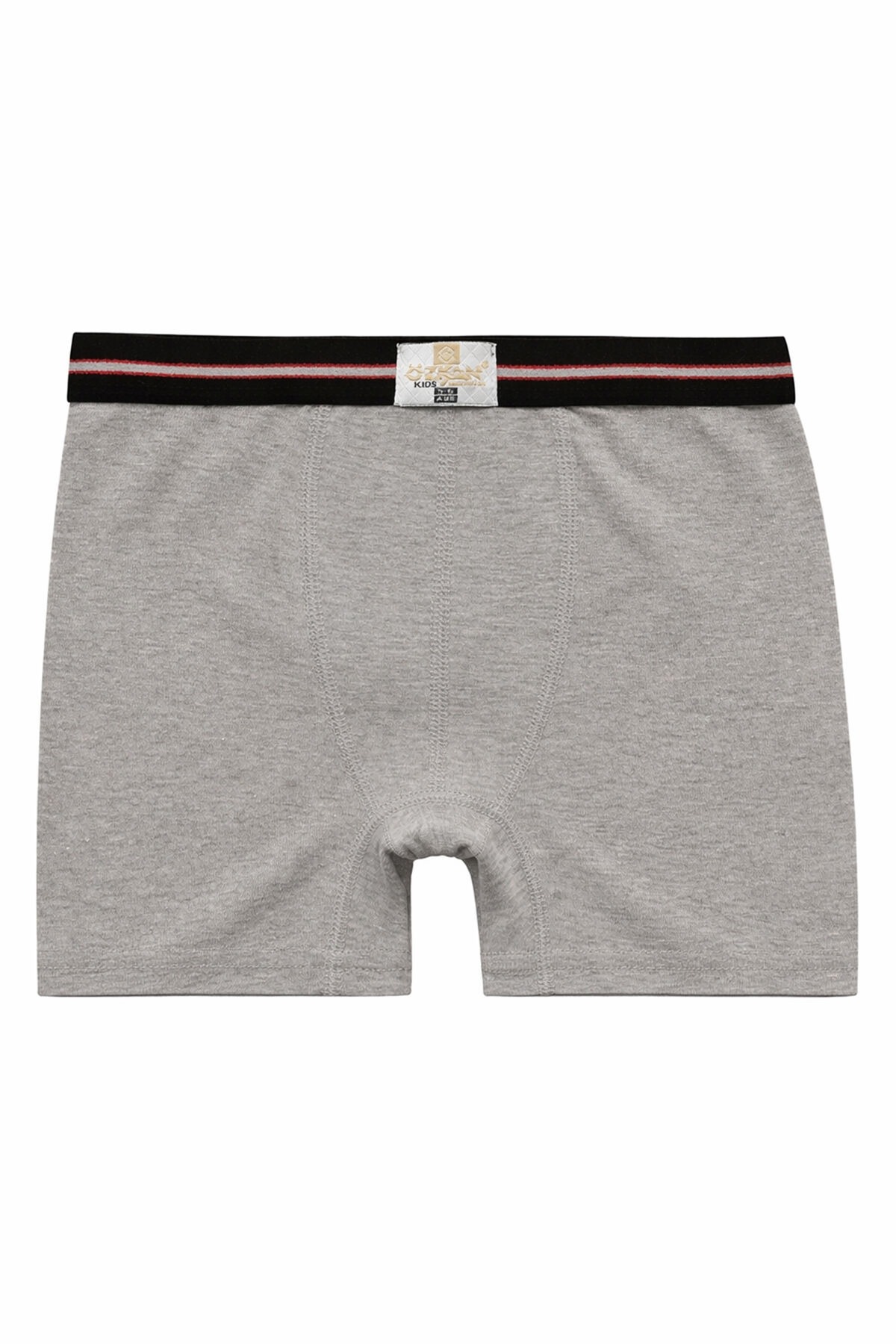 Erkek Çocuk %100 Pamuklu Esnek Yumuşak Boxer Şort 10'lu Paket Özkan 0711 - Gri Melanj