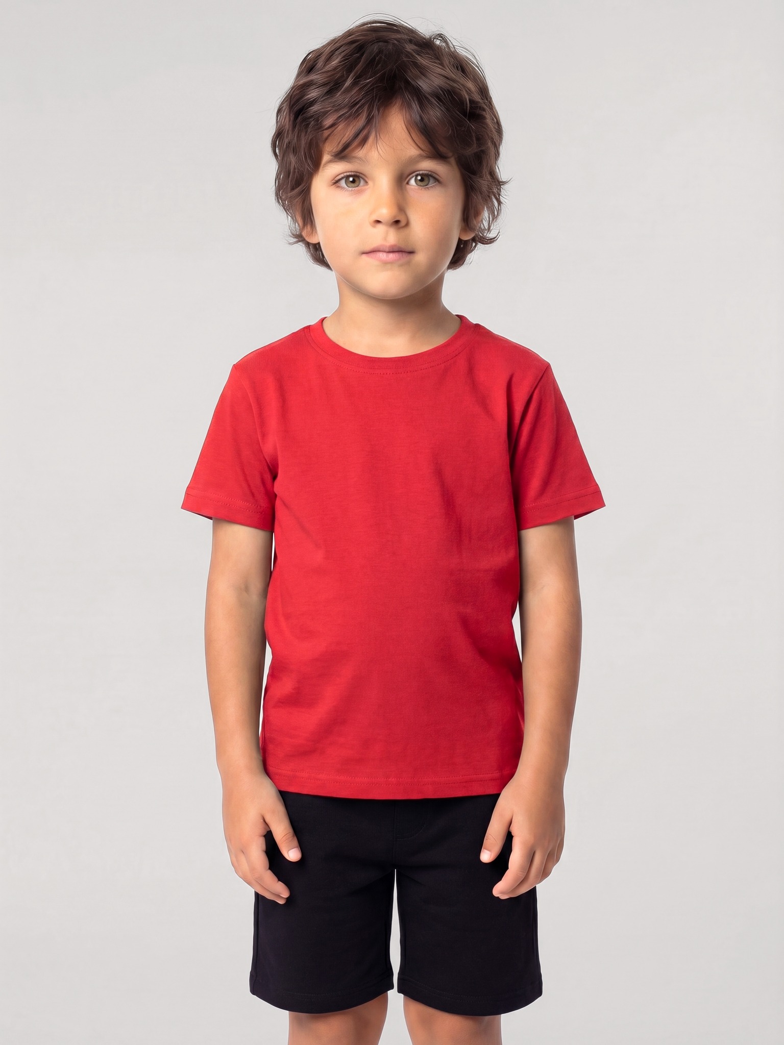 Erkek Çocuk Kırmızı Kısa Kollu Şortlu Pijama Takımı Akbeniz 20759 - Kirmizi