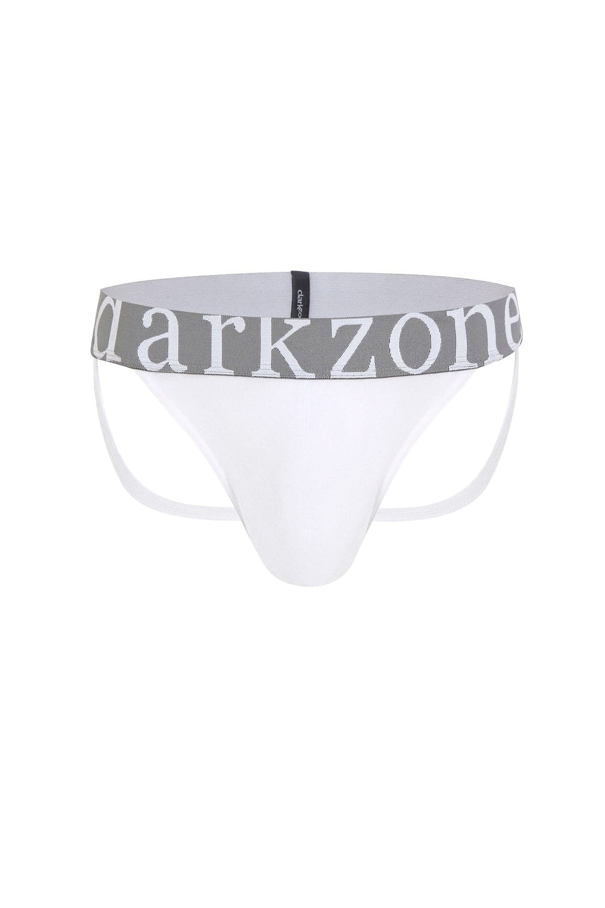 Erkek Fantezi Arkası Açık Beyaz Pamuklu Jockstrap Darkzone DZ-1402-02-S - Görsel