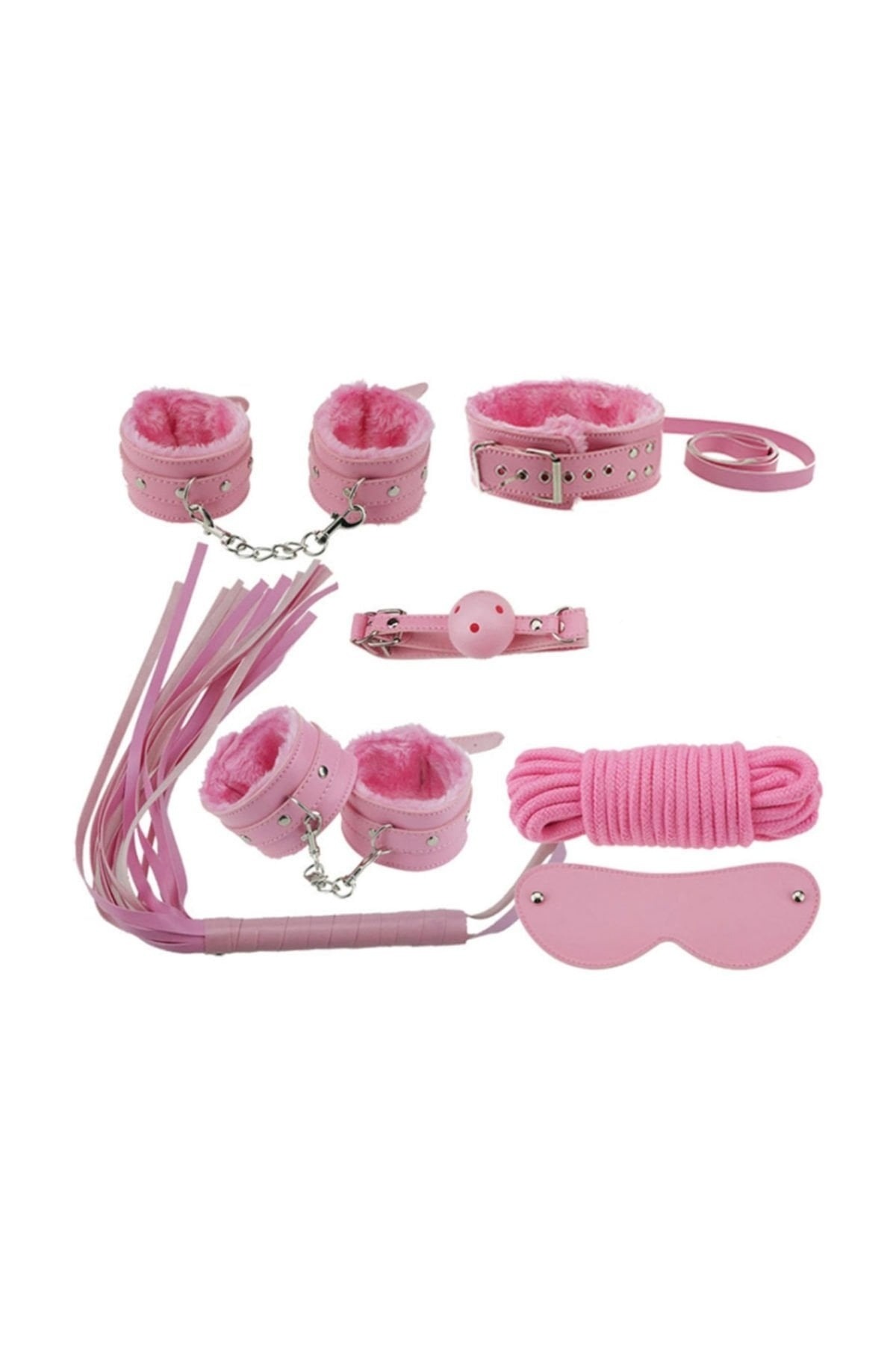 Harness Kelepçeli Fantezi Set 7li Nightlight 8014 - Kırmızı