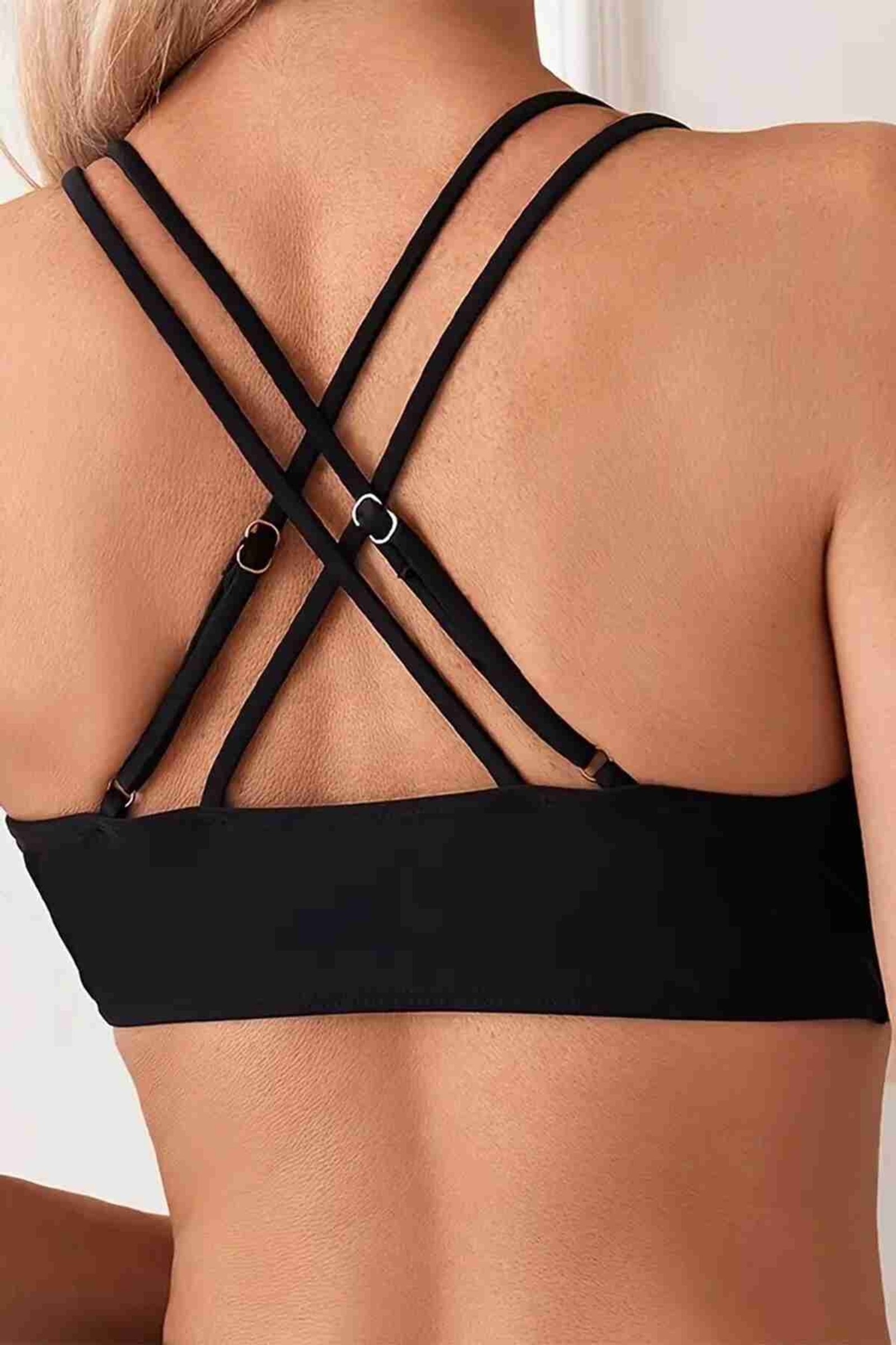 İki Ayarlanabilir Askılı Bikini Üstü (Çıkartılabilir Kaplı) Siyah Angelsin MS43919-Siyah - Siyah
