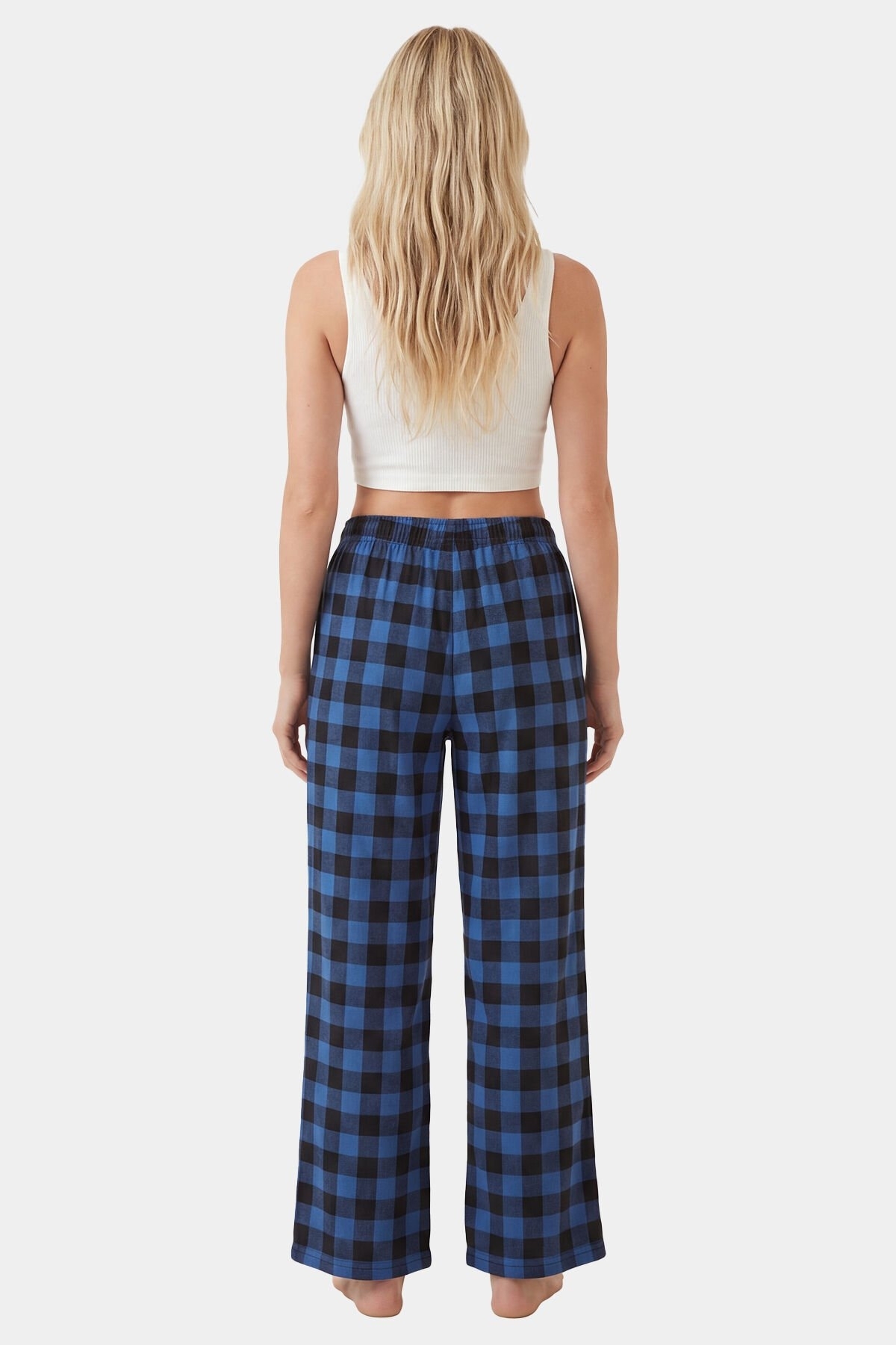 Dokuma Tek Alt Pantolon Mavi Türen 3616 - Mavi