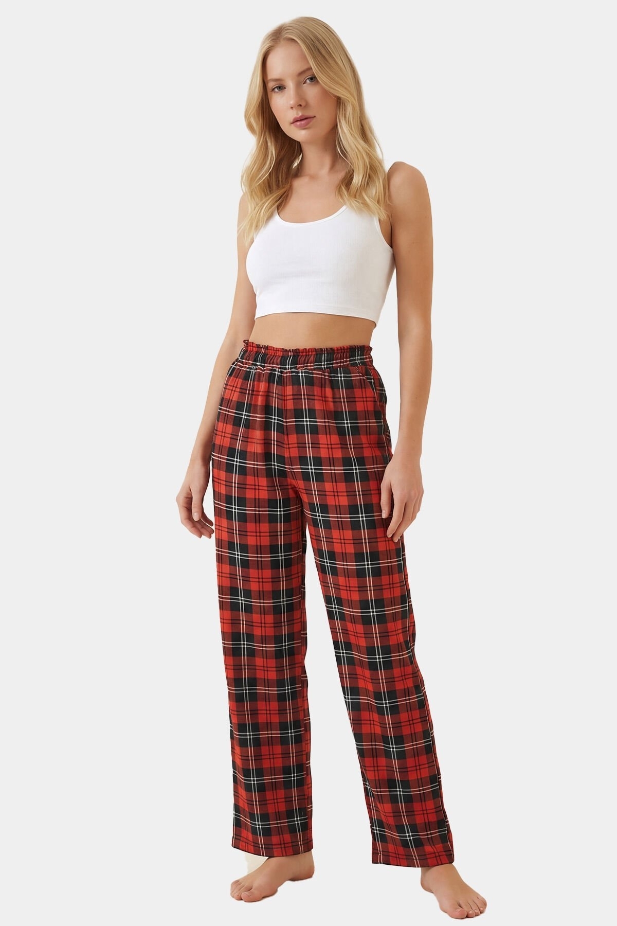 Türen Kadın Mor Dokuma Tek Alt Pantolon Türen 3616