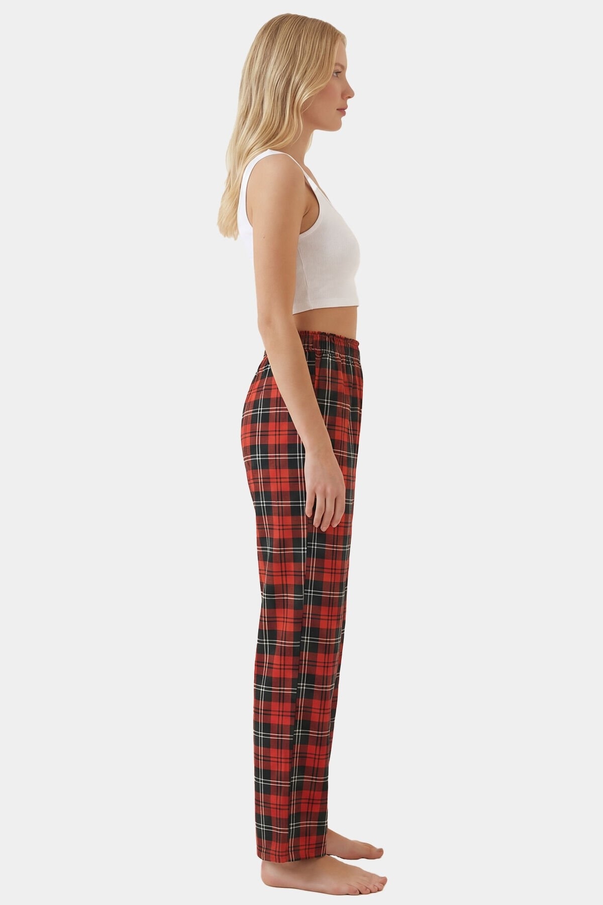 Türen Kadın Mor Dokuma Tek Alt Pantolon Türen 3616 - Görsel 2