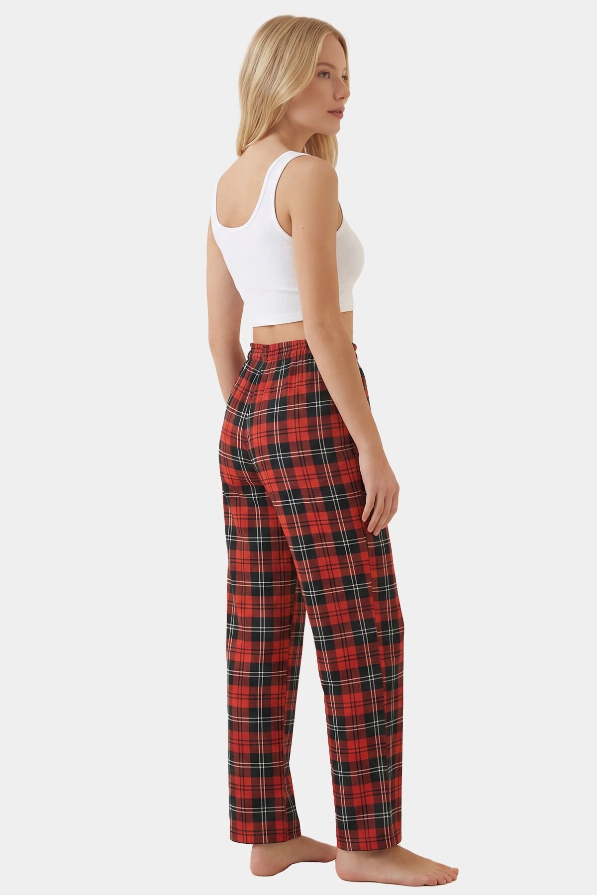 Türen Kadın Mor Dokuma Tek Alt Pantolon Türen 3616 - Görsel 3