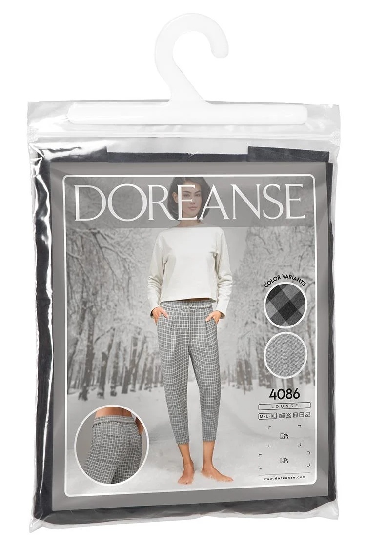 Doreanse Ekose Desenli Düğmeli Kısa Paça Kadın Pijama Altı Doreanse 4086 - Görsel 3